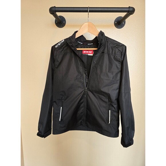 NWOT CCM black zip up lightweight jacket youth size large - Picture 1 of 5